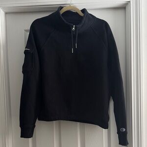 Champion Swearshirt Cropped 1/4 Zip Collar - XL